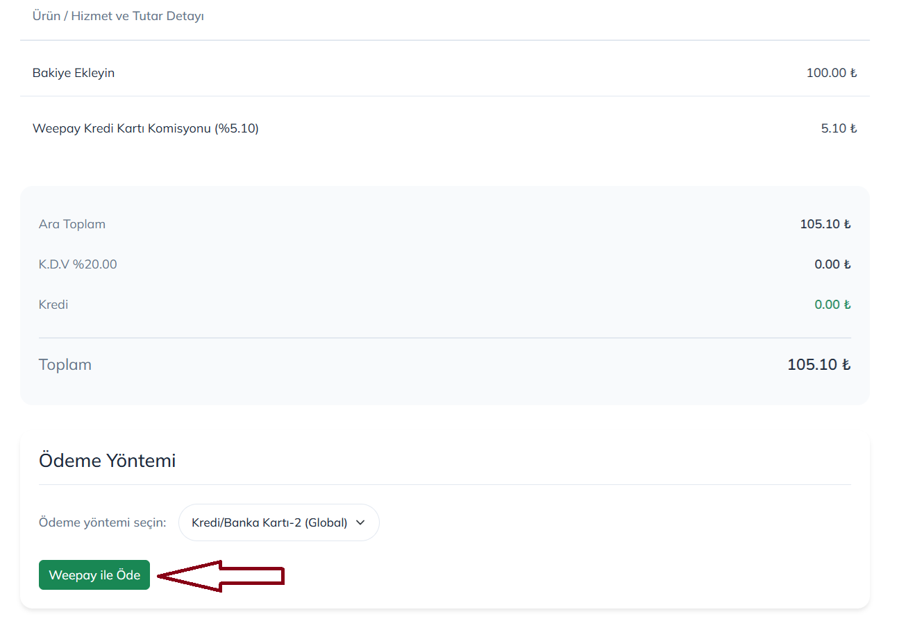 WHMCS Entegrasyon Görüntüsü